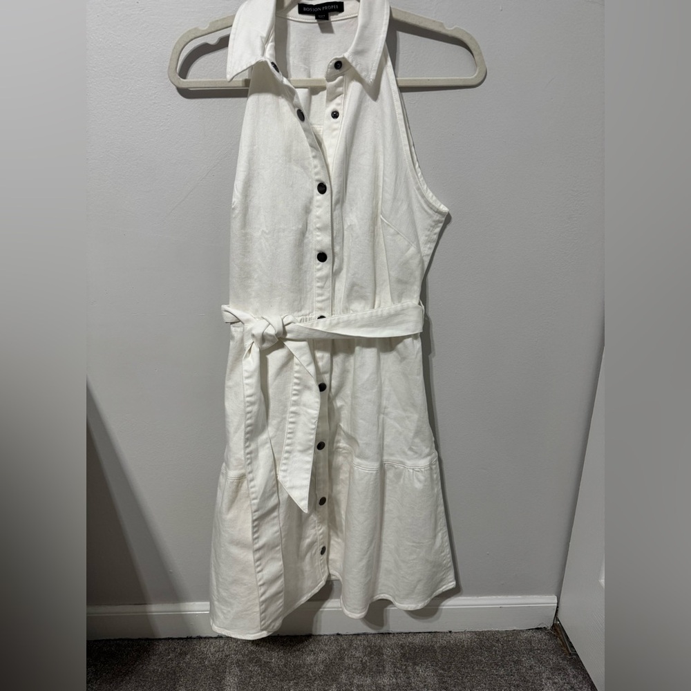 Boston Proper - Collared Denim A Line Dress - Picture 4 of 7